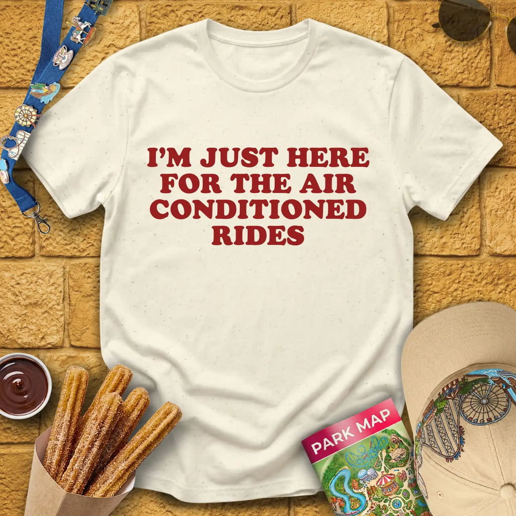 Here For AC Rides [RetroBold] T-Shirt for Theme Park Fans (Natural)