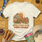 Life's Better On Coaster [Boho] T-Shirt for Theme Park Fans (Natural)