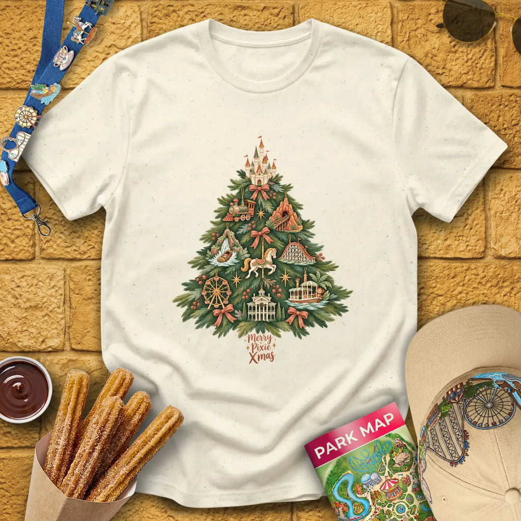Merry Pixie Tree [ArtsyBoho] T-Shirt for Theme Park Fans (Natural)