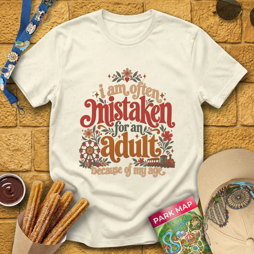 Mistaken For Adult [Boho] T-Shirt for Theme Park Fans (Natural)