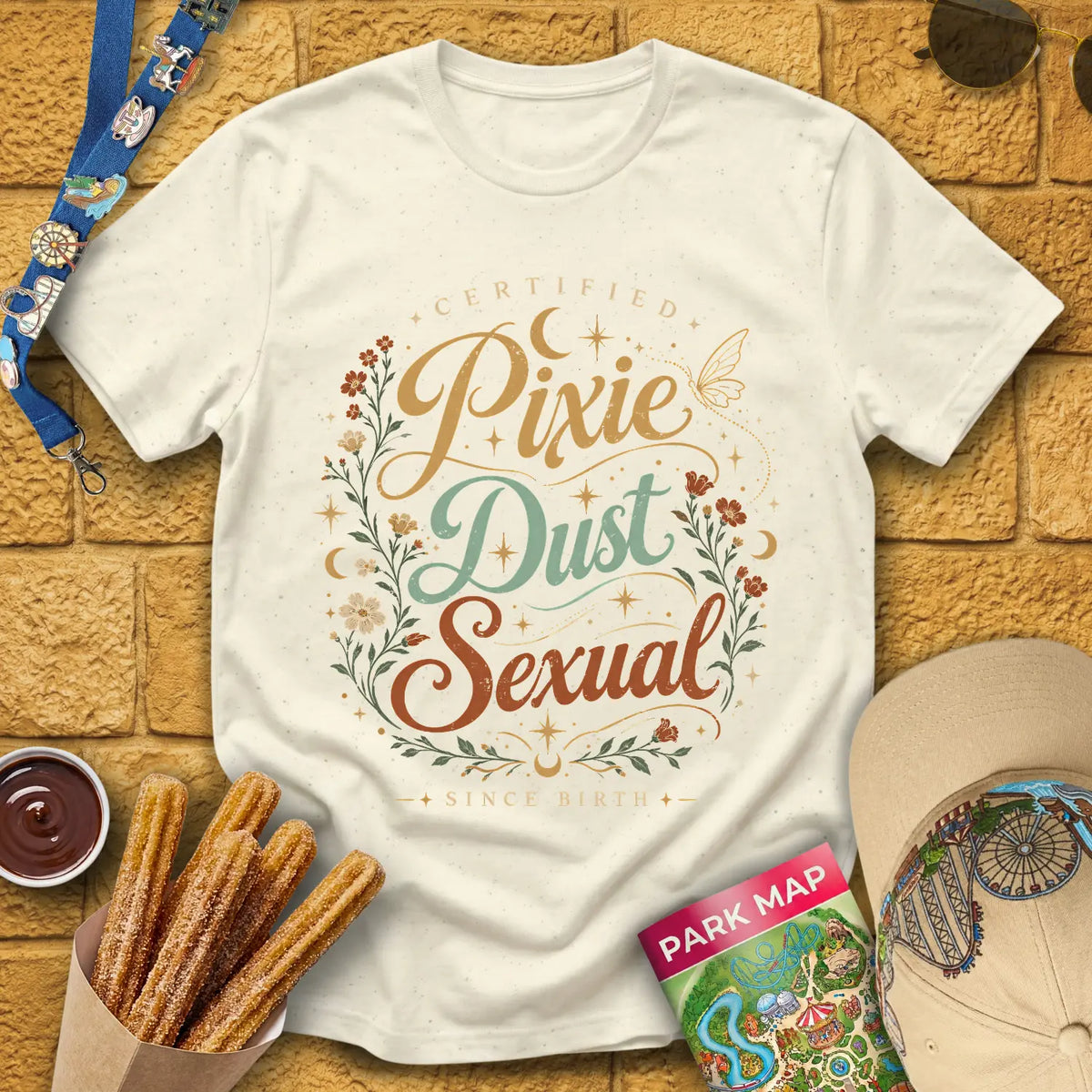 Pixie Dust S... [Artsy] T-Shirt for Theme Park Fans (Natural)