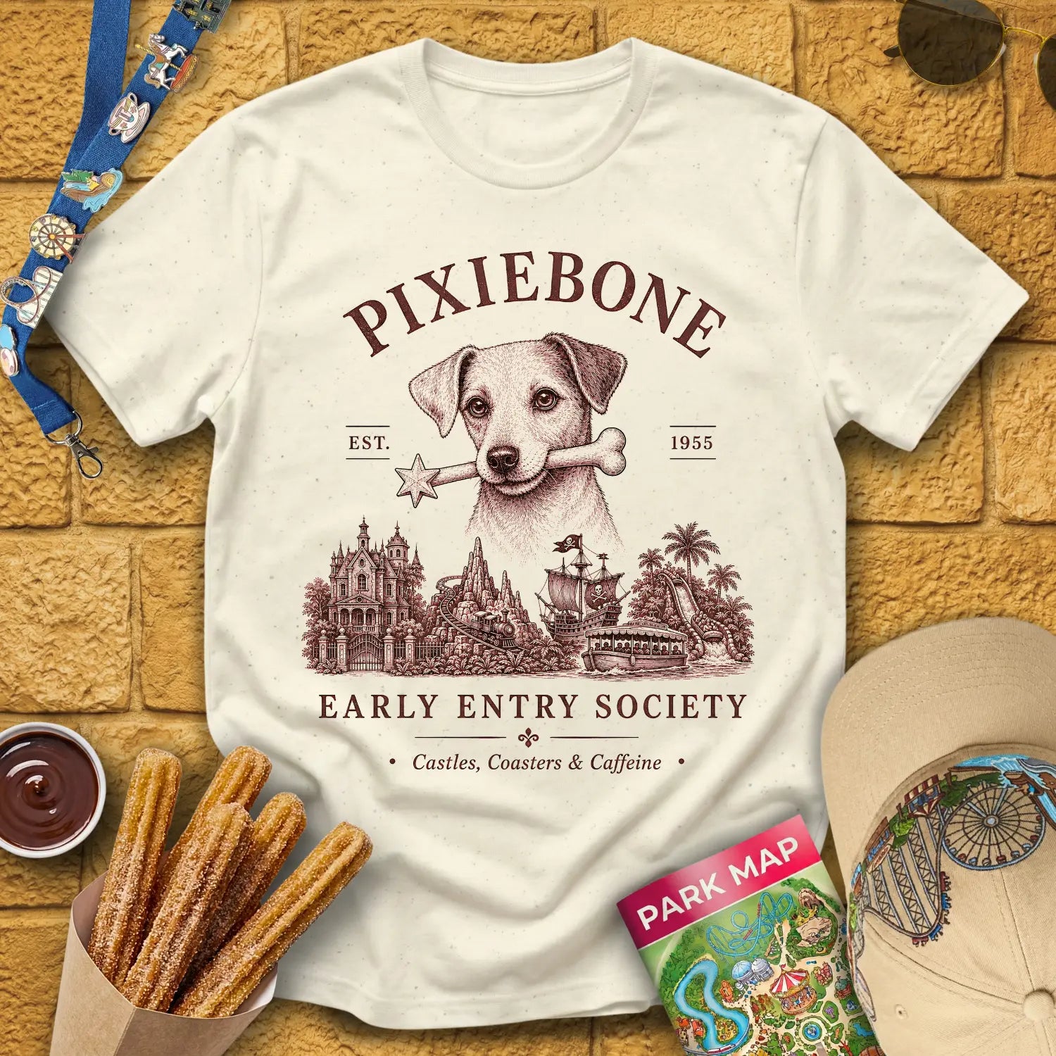 PixieBone [Elite] T-Shirt for Theme Park Fans (Natural)
