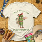 Queue-Cumber [InkPen] T-Shirt for Theme Park Fans (Natural)