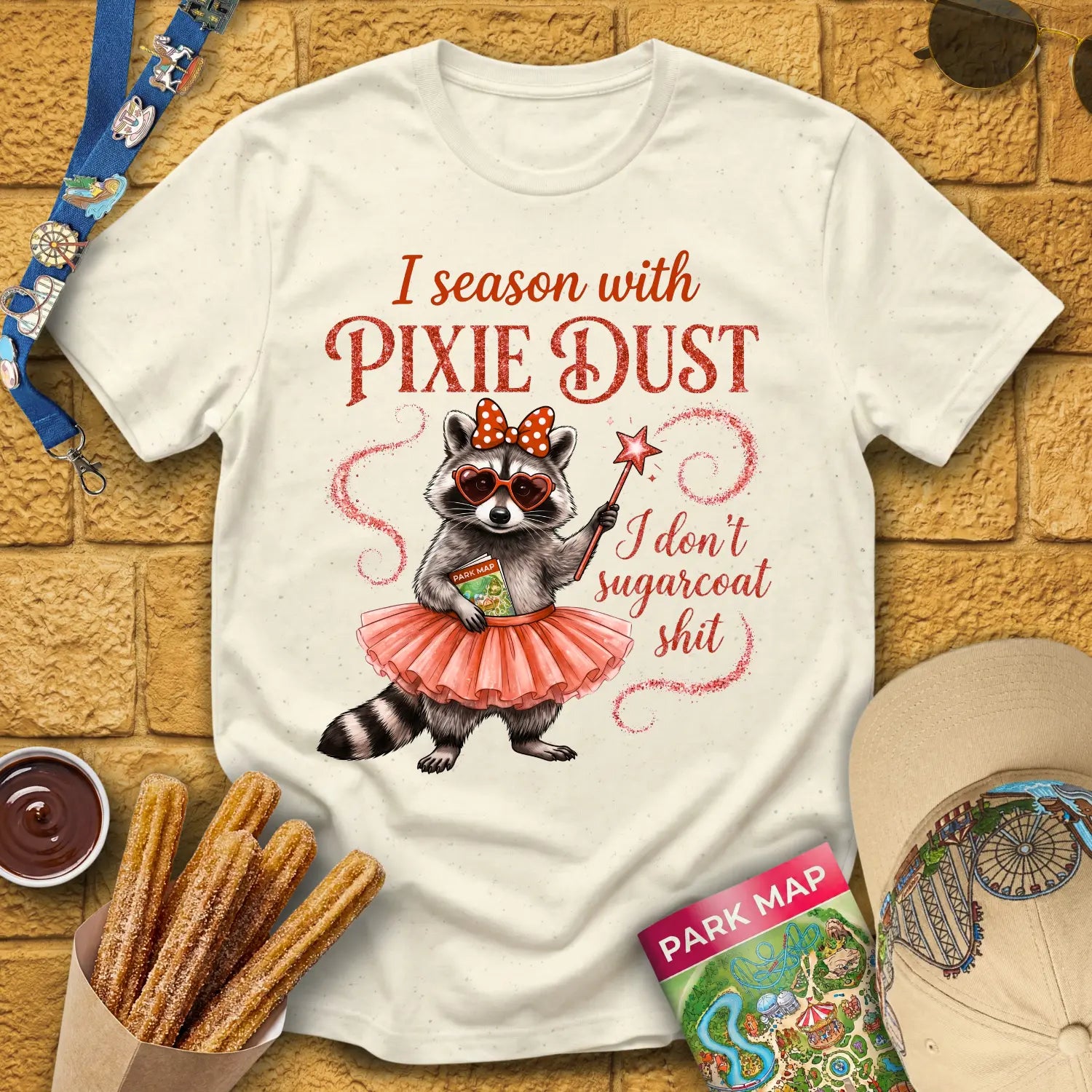 Season With Pixie Dust [Dreamy] T-Shirt for Theme Park Fans (Natural)