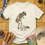 Skeleton & Turkey [Illu] T-Shirt for Theme Park Fans (Natural)