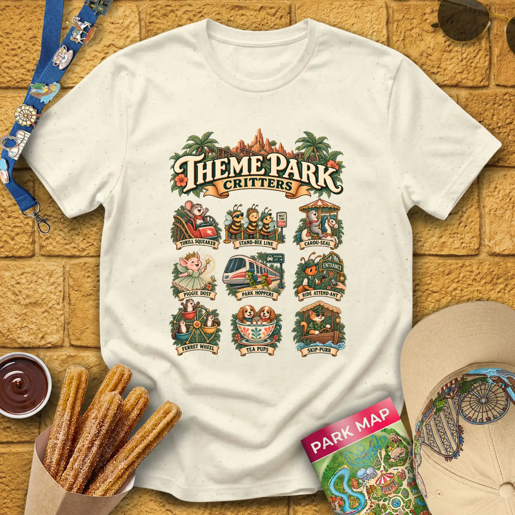 Theme Park Critters [Boho] T-Shirt for Theme Park Fans (Natural)