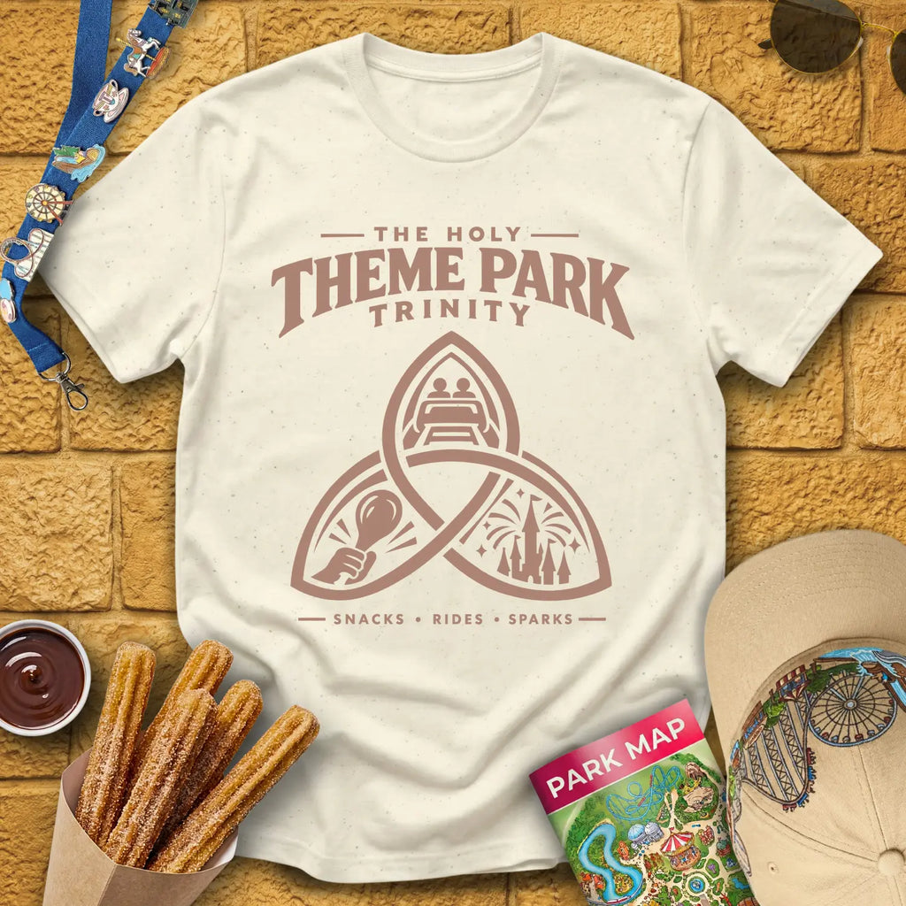 Theme Park Trinity [Sleek] T-Shirt for Theme Park Fans (Natural)