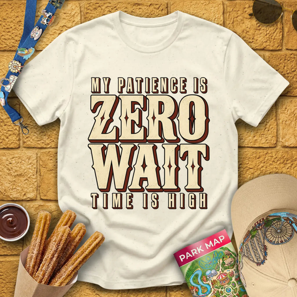 Zero Wait [MidCen] T-Shirt for Theme Park Fans (Natural)