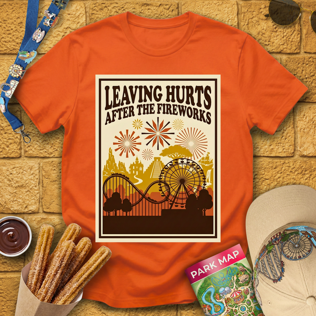 Leaving Hurts & Fireworks [70sPoster] T-Shirt