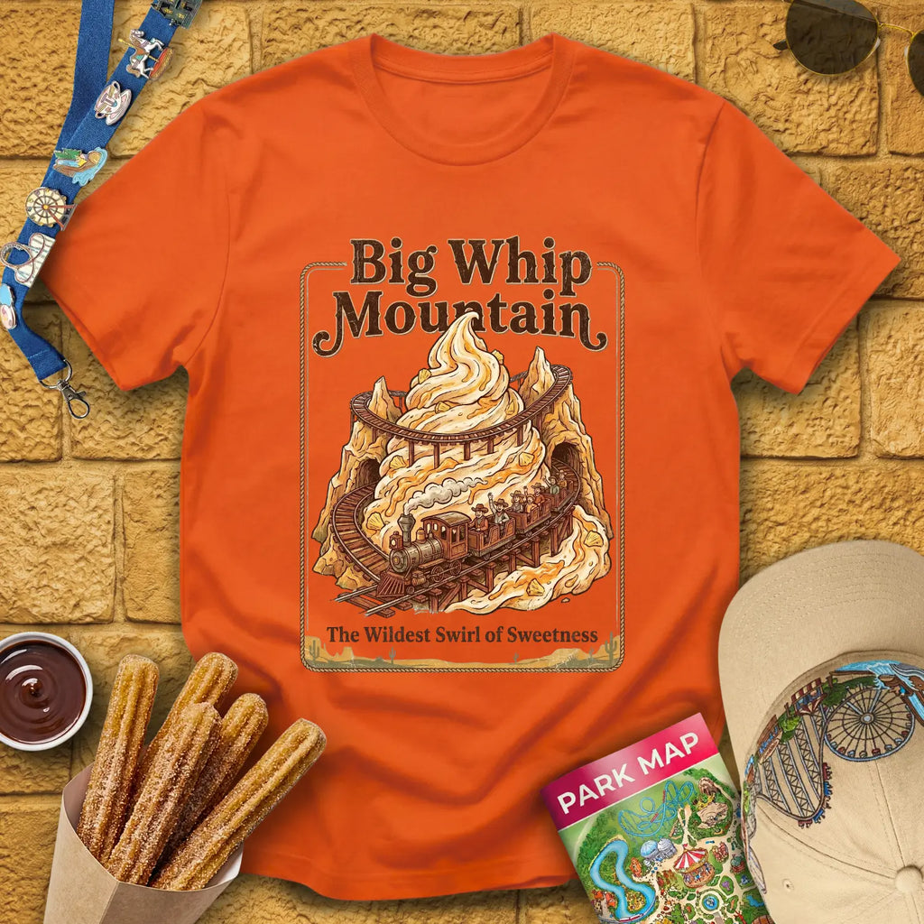 Big Whip Mountain [MidCen] T-Shirt for Theme Park Fans (Orange)