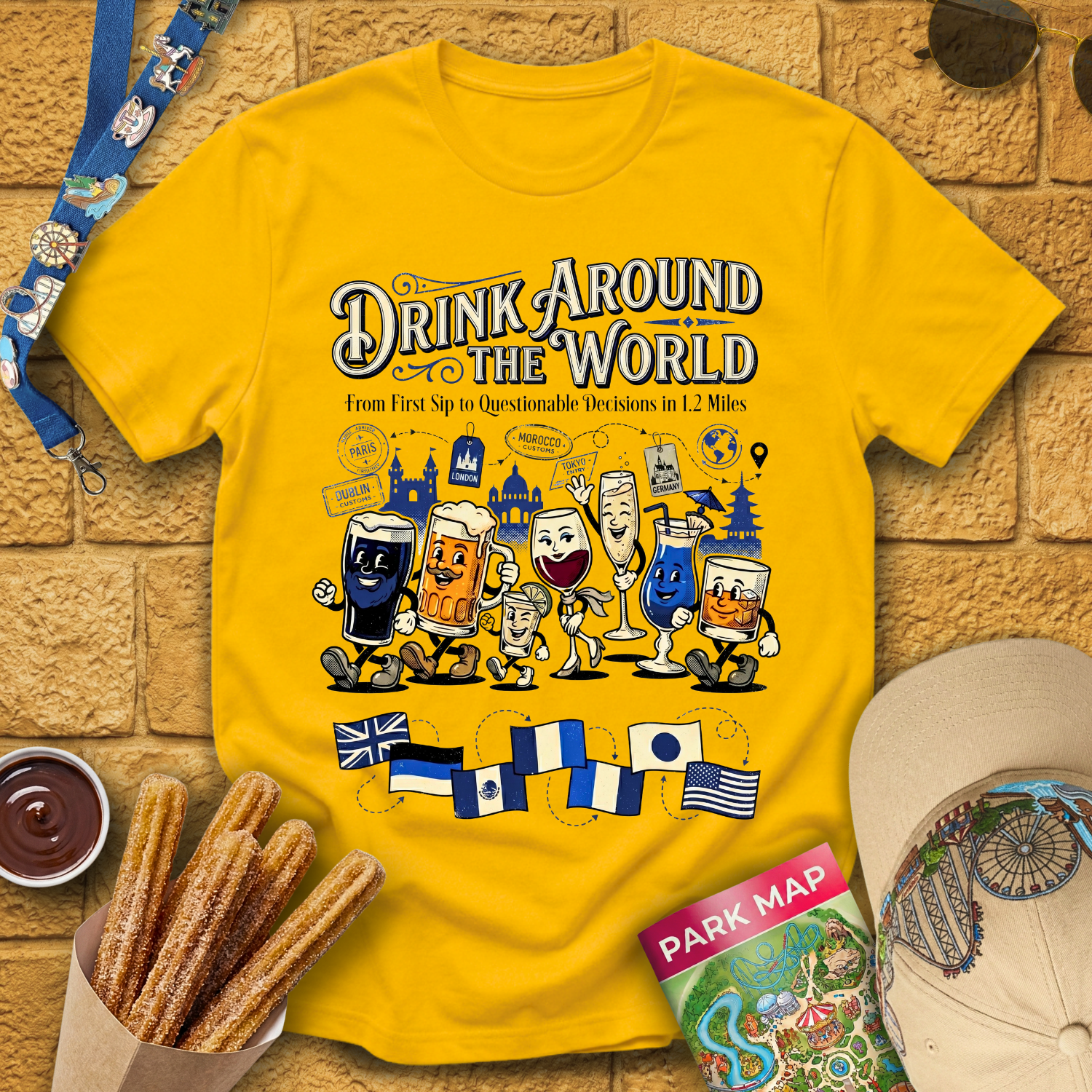 Drinking Around The World [Cartoon] T-Shirt