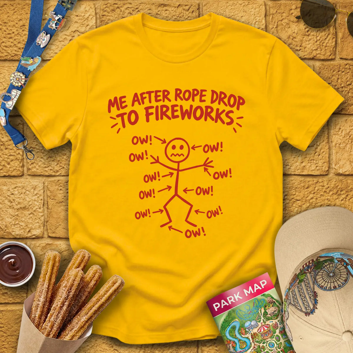 OW! Me After... [Sketch] T-Shirt for Theme Park Fans (Daisy)