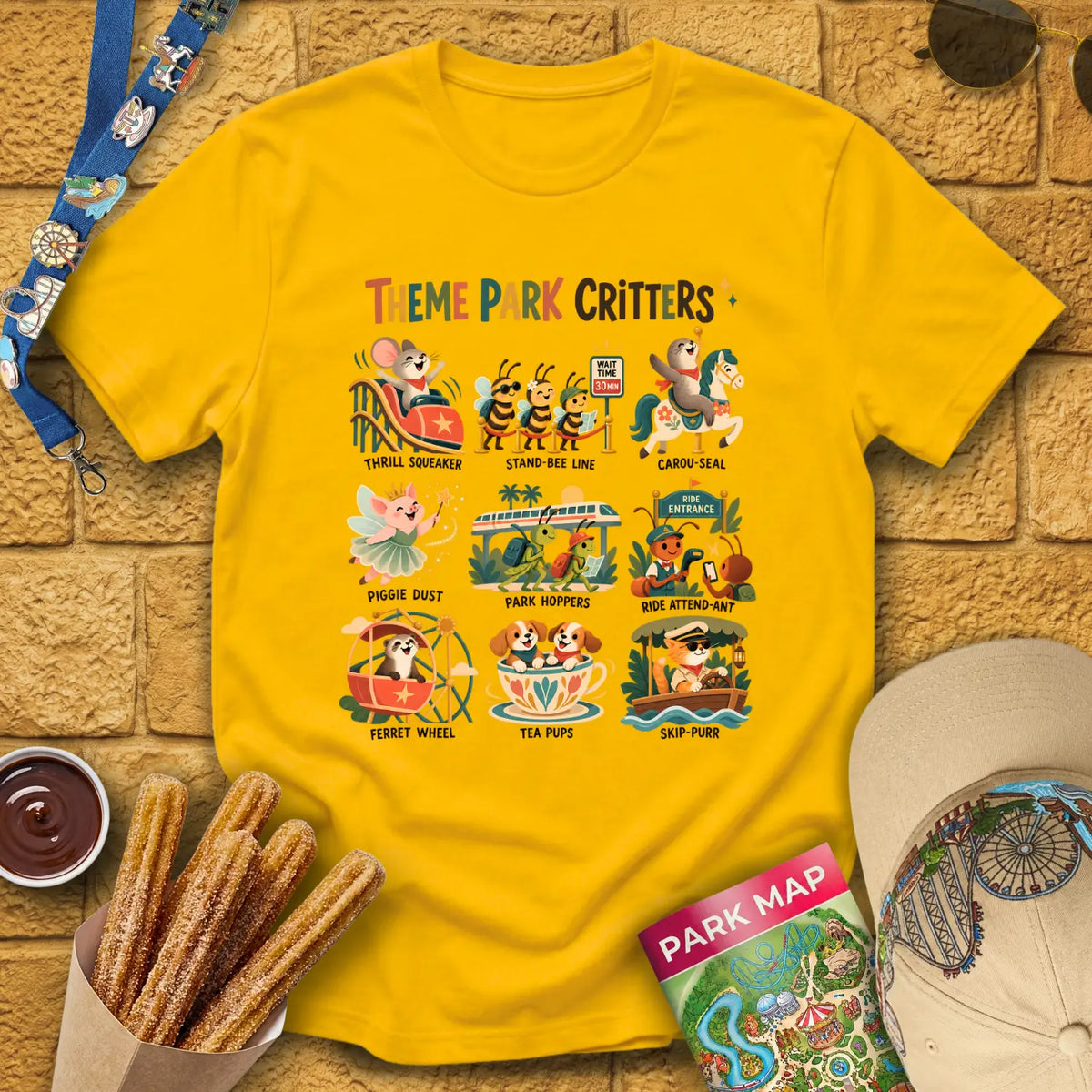 Theme Park Critters [Scandi] T-Shirt for Theme Park Fans (Daisy)