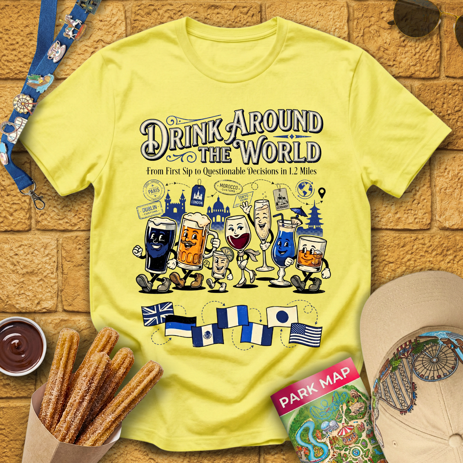 Drinking Around The World [Cartoon] T-Shirt
