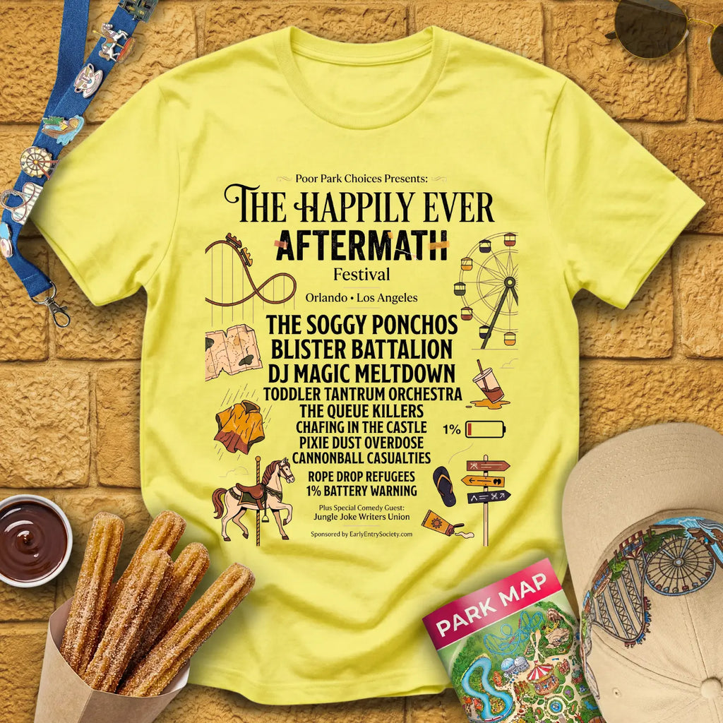 Aftermath Festival [Boutique] T-Shirt for Theme Park Fans (Cornsilk)