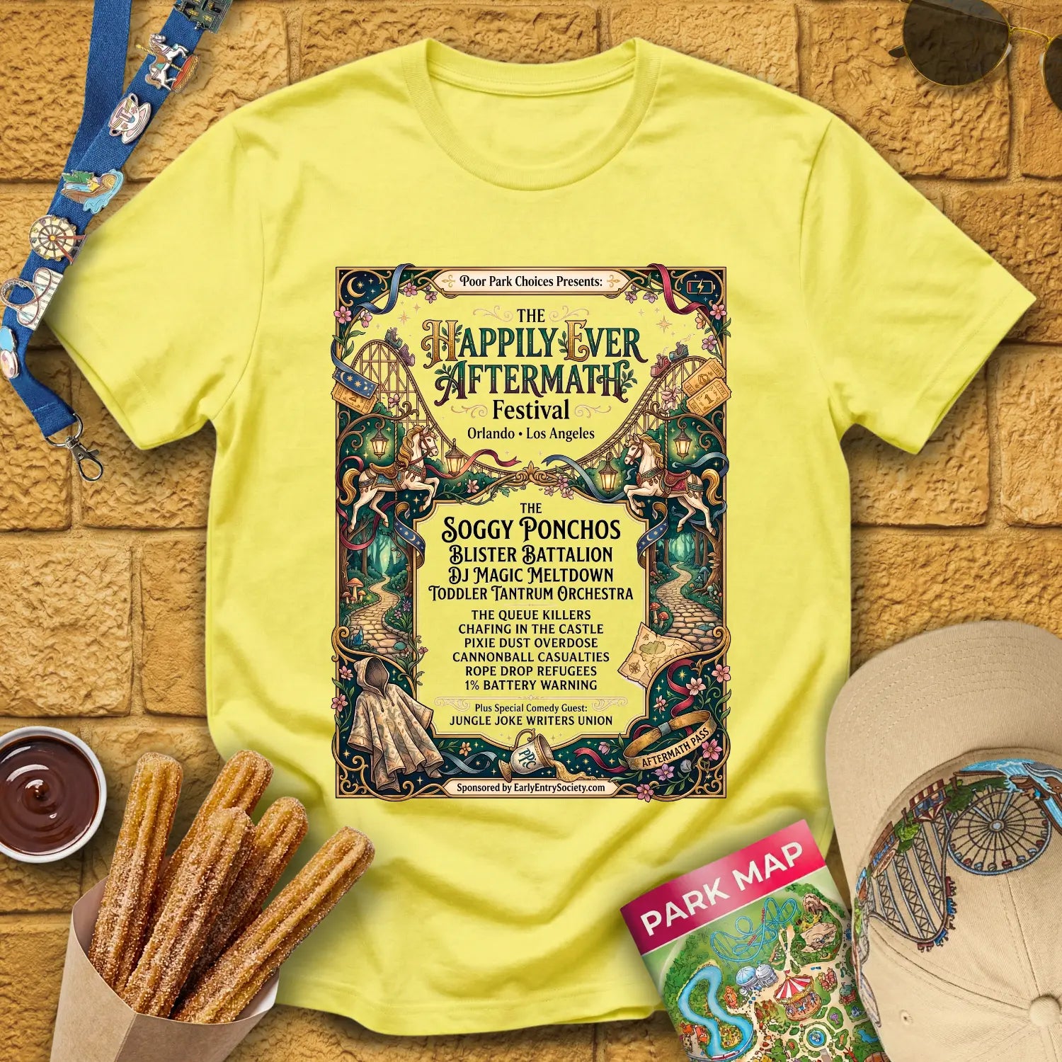 Aftermath Festival [FairyArt] T-Shirt for Theme Park Fans (Cornsilk)