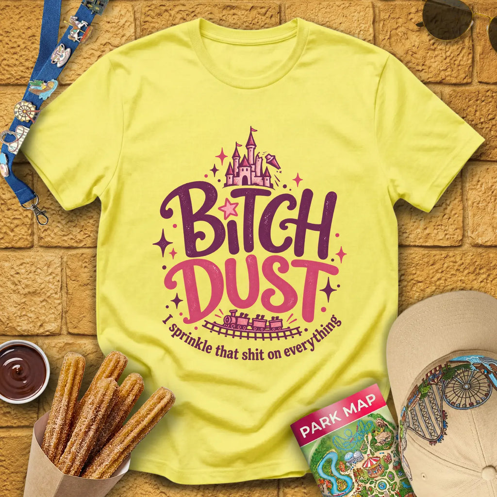B Dust [Artsy] T-Shirt for Theme Park Fans (Cornsilk)