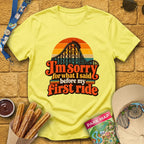 Before First Ride [70s] T-Shirt for Theme Park Fans (Cornsilk)