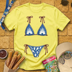 Bikini [Distressed] T-Shirt for Theme Park Fans (Cornsilk)
