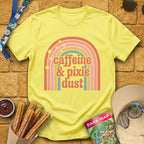 Caffeine & Pixie Dust [Cute70s] T-Shirt for Theme Park Fans (Cornsilk)