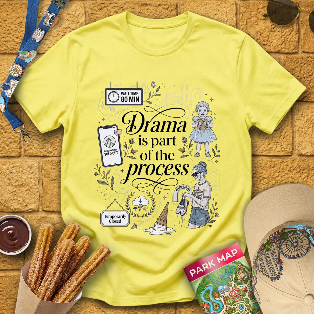 Drama Process [Artsy] T-Shirt for Theme Park Fans (Cornsilk)