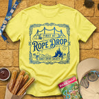 First At Rope Drop [Victorian] T-Shirt for Theme Park Fans (Cornsilk)
