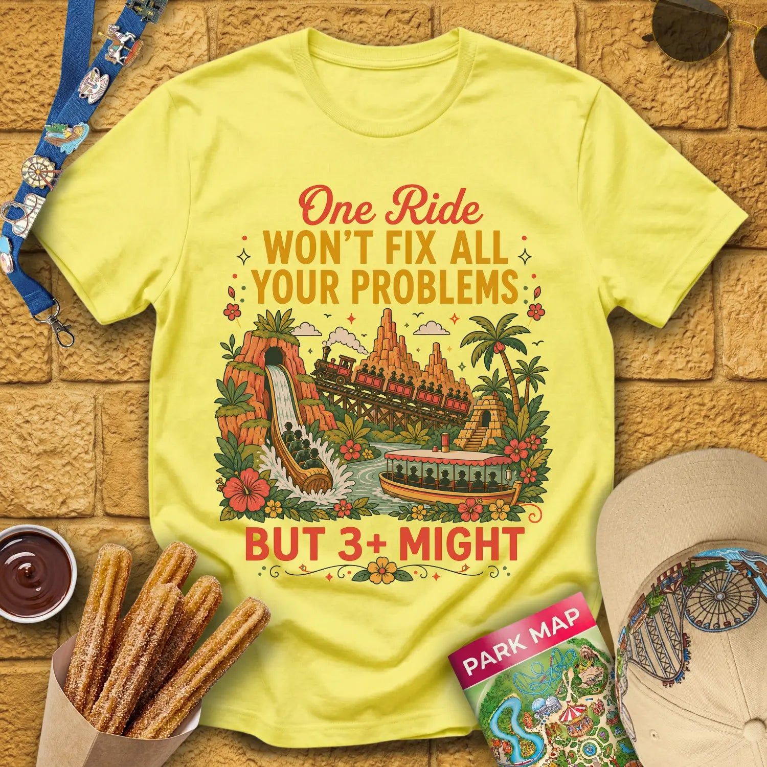 Fix Your Problems [Boho] T-Shirt for Theme Park Fans (Cornsilk)