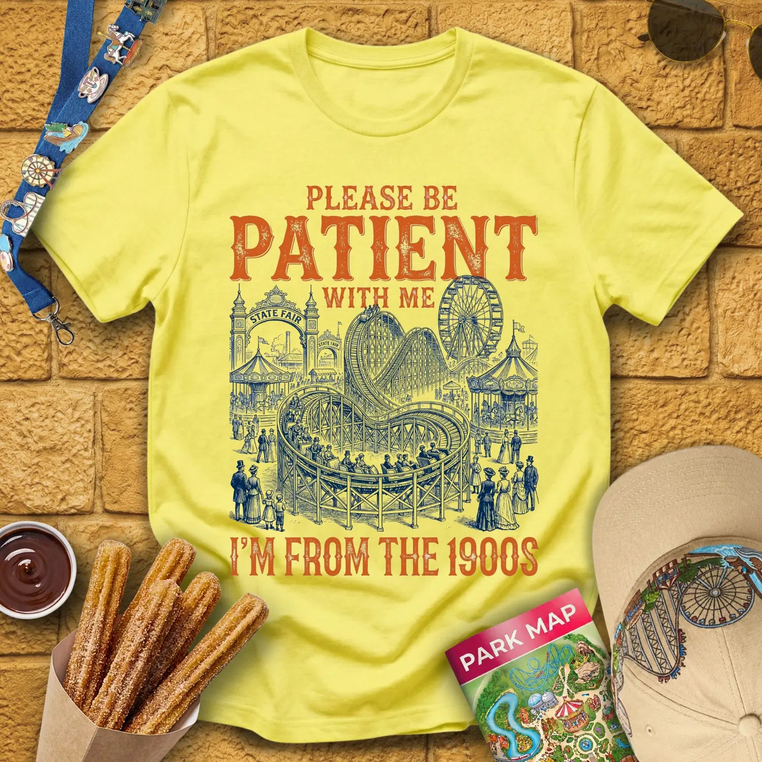 From The 1900s [RetroLine] T-Shirt for Theme Park Fans (Cornsilk)