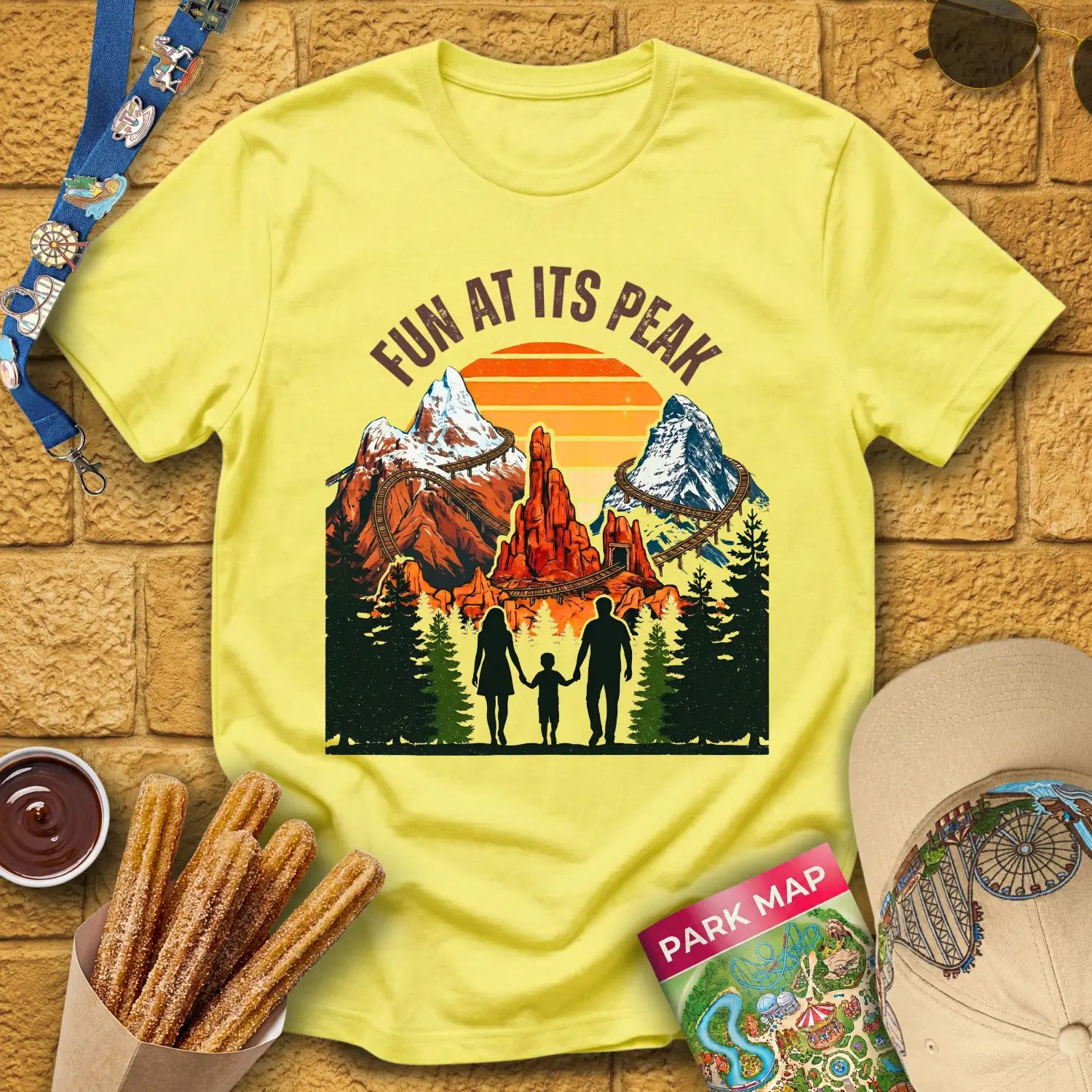 Fun At Its Peak [Retro] T-Shirt for Theme Park Fans (Cornsilk)