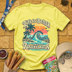 Life's Better On Coaster [Surfer] T-Shirt for Theme Park Fans (Cornsilk)