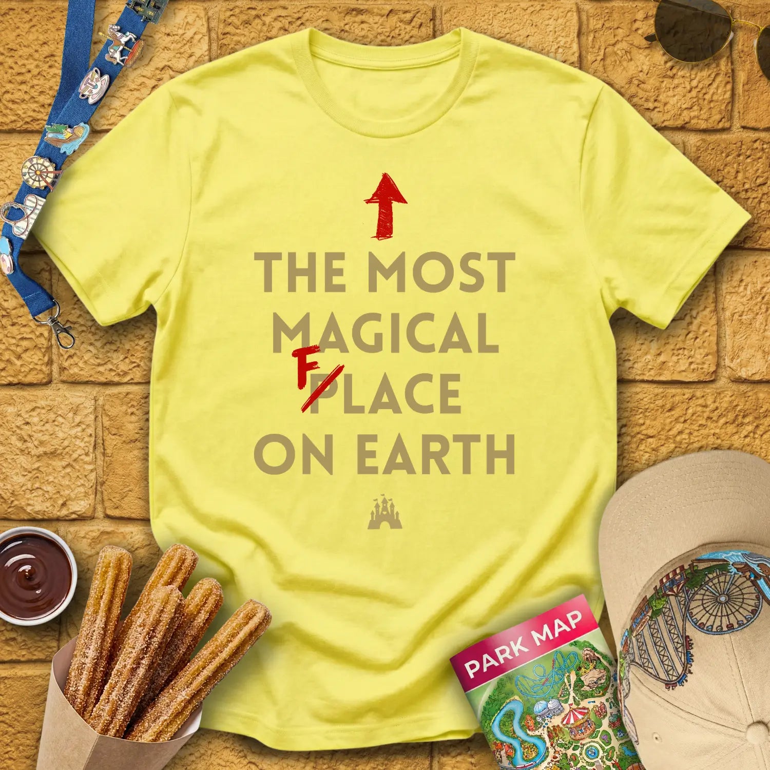 Most Magical Face [Sleek] T-Shirt for Theme Park Fans (Cornsilk)