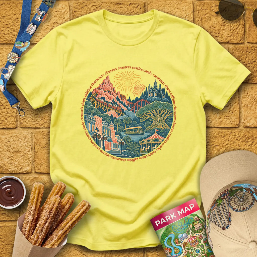Parklandia [LineArt] T-Shirt for Theme Park Fans (Cornsilk)