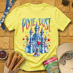 Pixie Dust Castle [Artsy] T-Shirt for Theme Park Fans (Cornsilk)