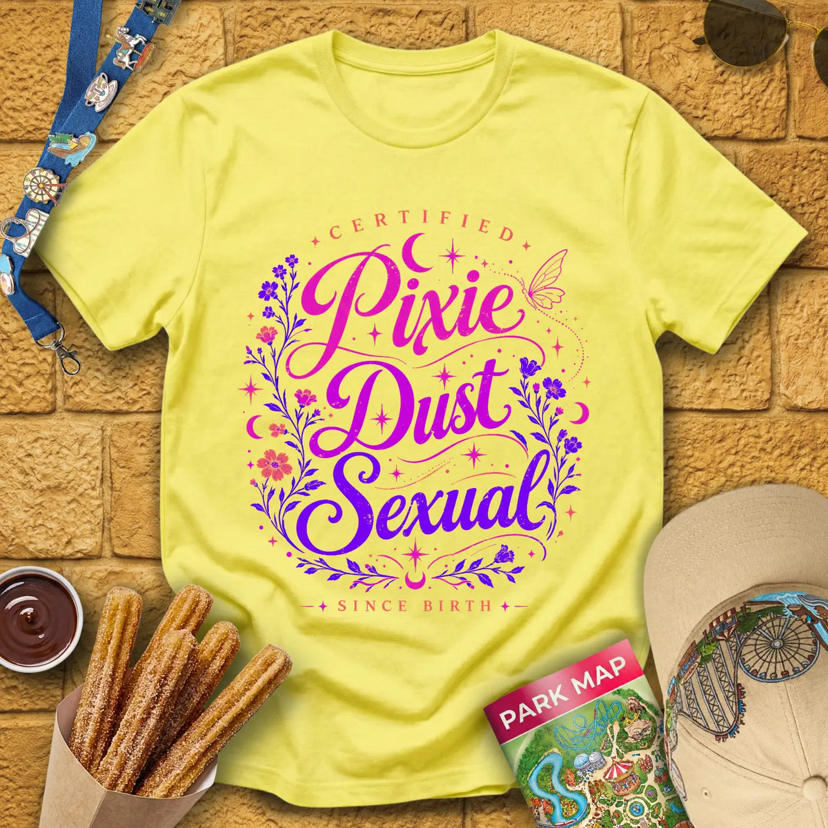 Pixie Dust S... [Artsy] T-Shirt for Theme Park Fans (Cornsilk)