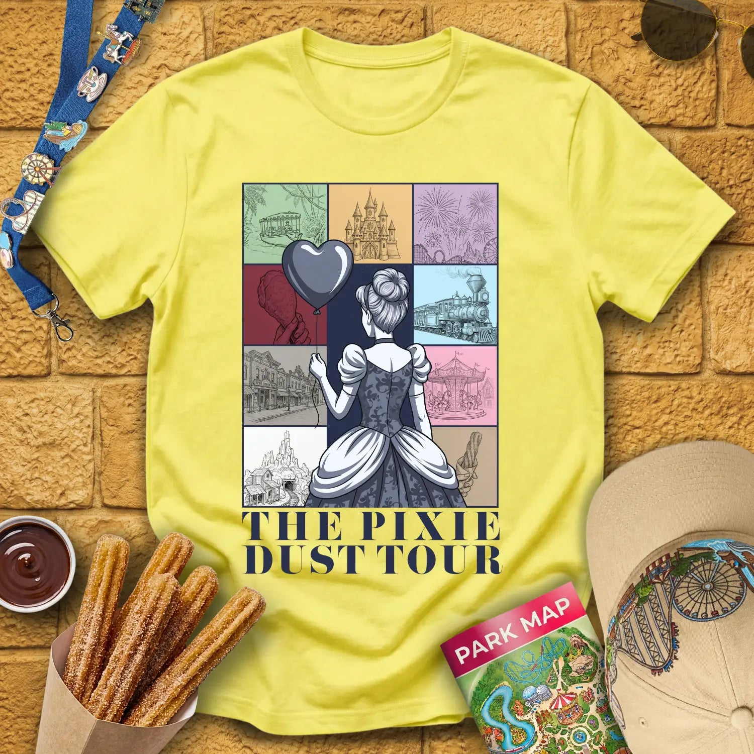 Pixie Dust Tour [Poster] T-Shirt for Theme Park Fans (Cornsilk)