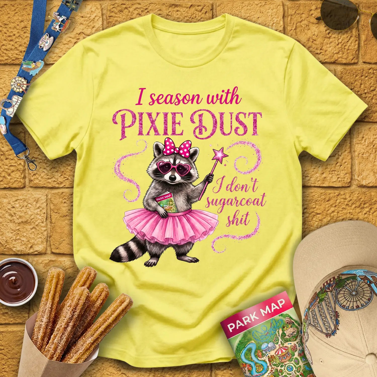 Season With Pixie Dust [Dreamy] T-Shirt for Theme Park Fans (Cornsilk)