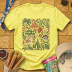 Theme Park Collage [FolkArt] T-Shirt for Theme Park Fans (Cornsilk)