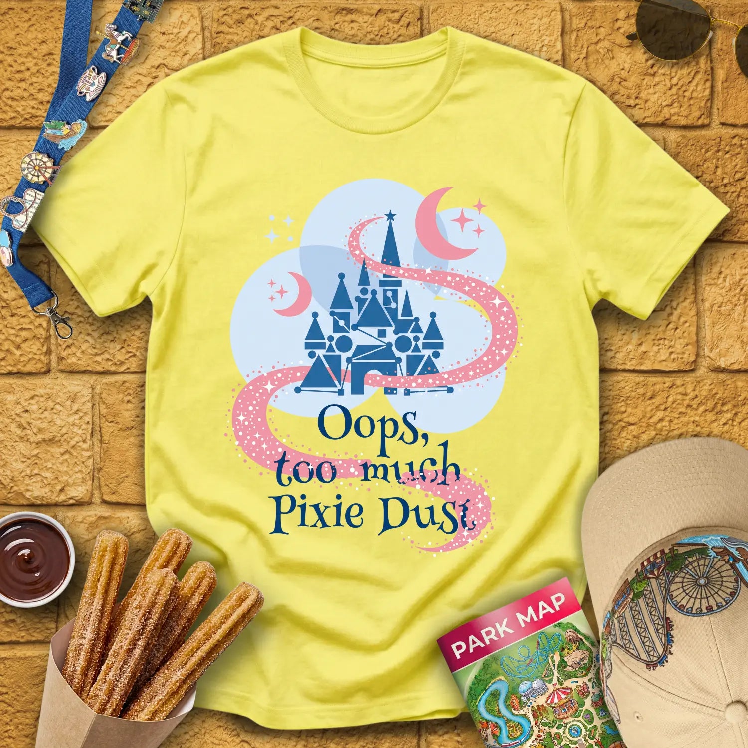 Too Much Pixie Dust [ArtsyGeo] T-Shirt for Theme Park Fans (Cornsilk)