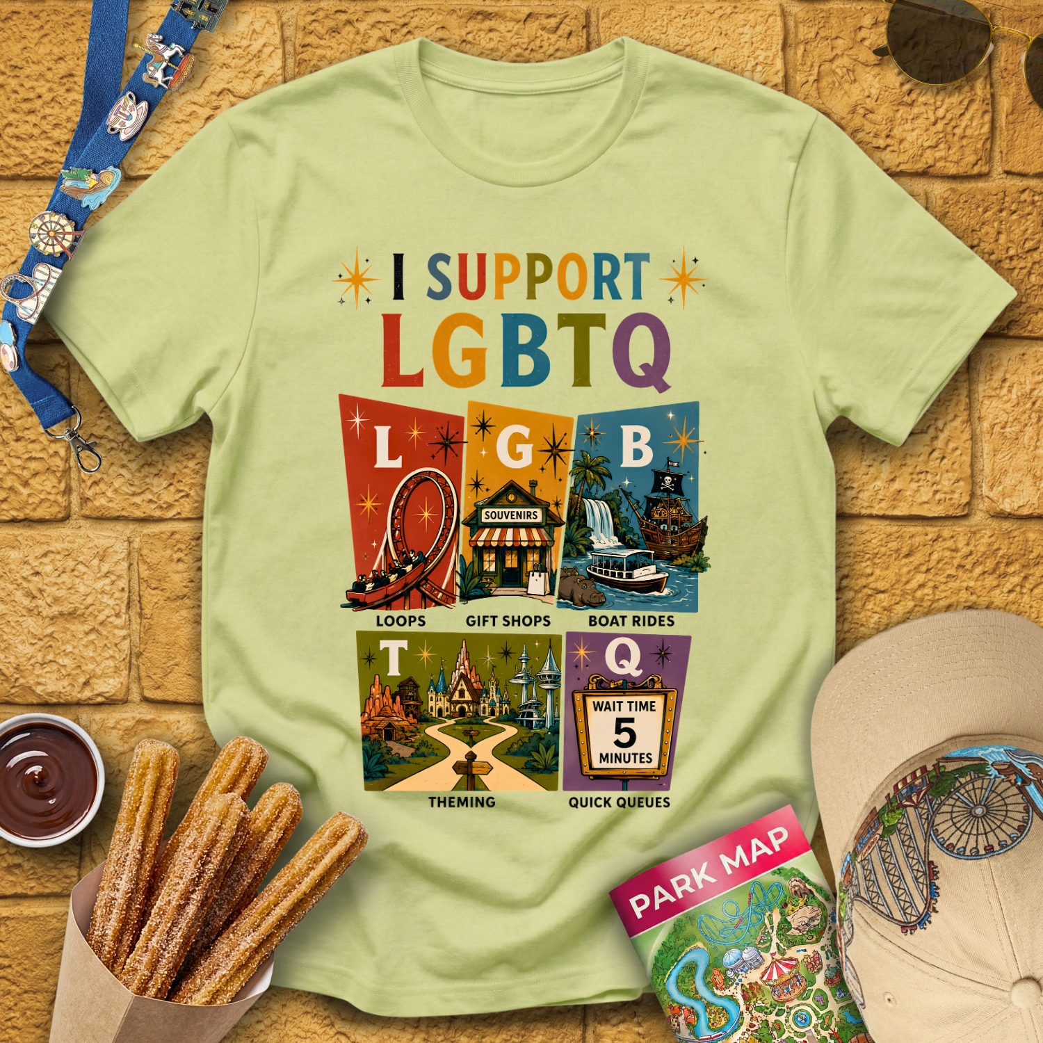 I Support LGBTQ [Americana] T-Shirt