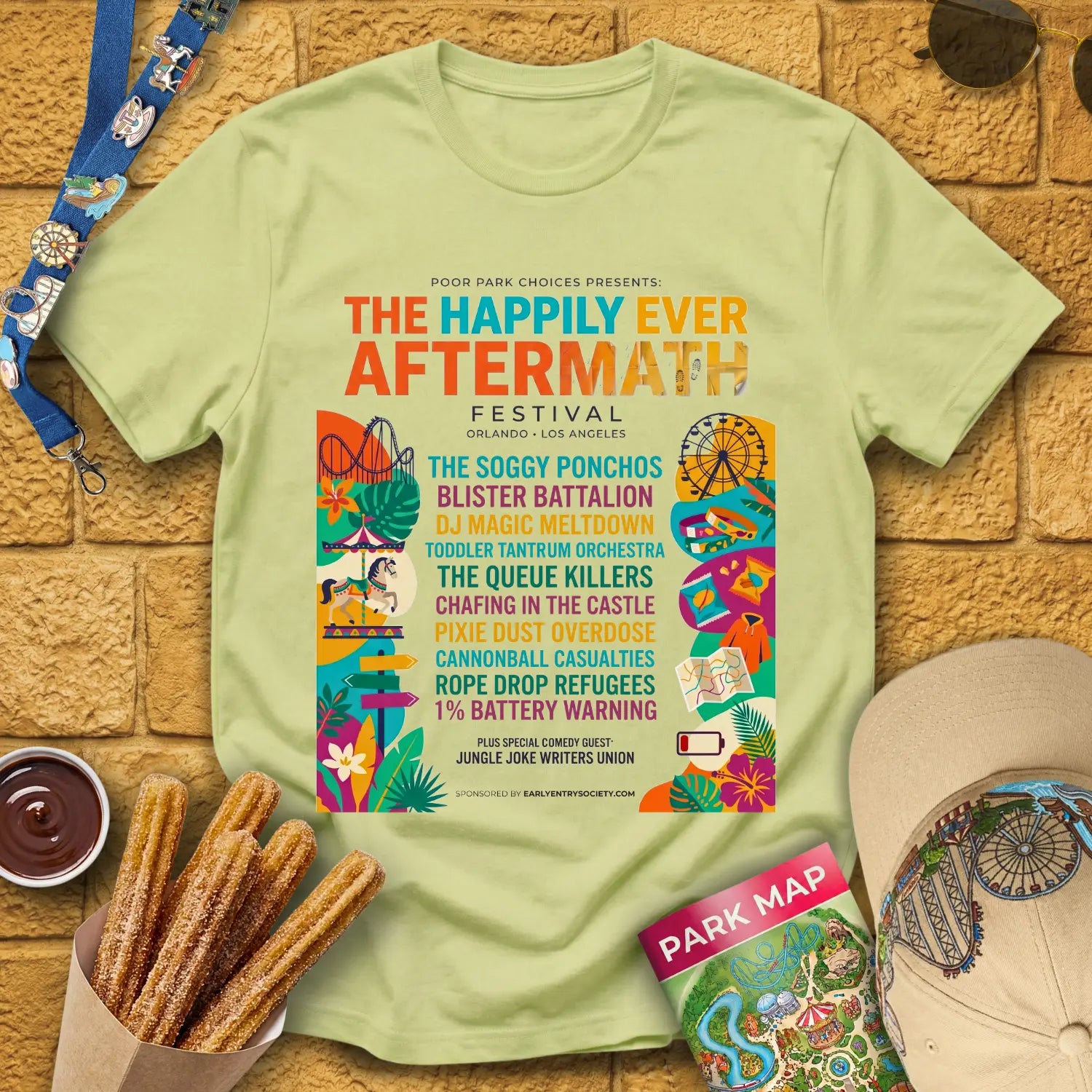 Aftermath Festival [Elite] T-Shirt for Theme Park Fans (Pistachio)