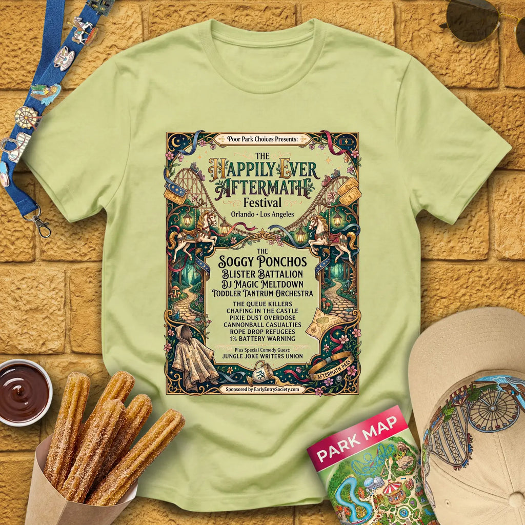 Aftermath Festival [FairyArt] T-Shirt for Theme Park Fans (Pistachio)