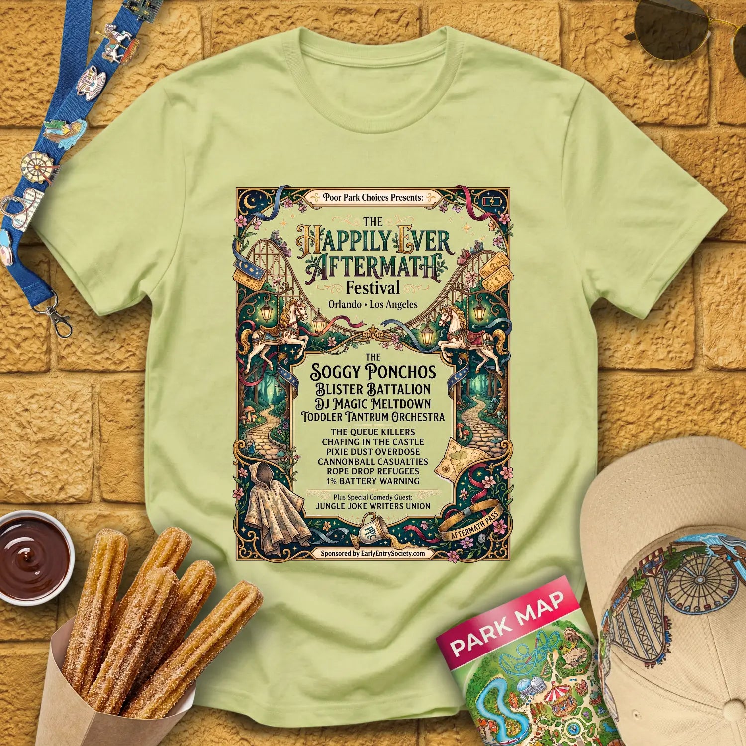 Aftermath Festival [FairyArt] T-Shirt for Theme Park Fans (Pistachio)