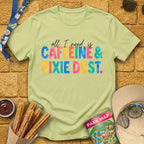 Caffeine & Pixie Dust [Colored] T-Shirt for Theme Park Fans (Pistachio)