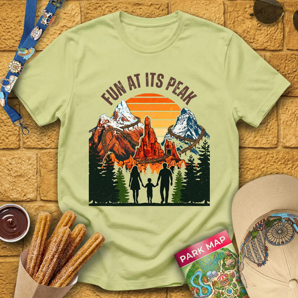 Fun At Its Peak [Retro] T-Shirt for Theme Park Fans (Pistachio)