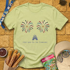 Here For Fireworks [Girly] T-Shirt for Theme Park Fans (Pistachio)