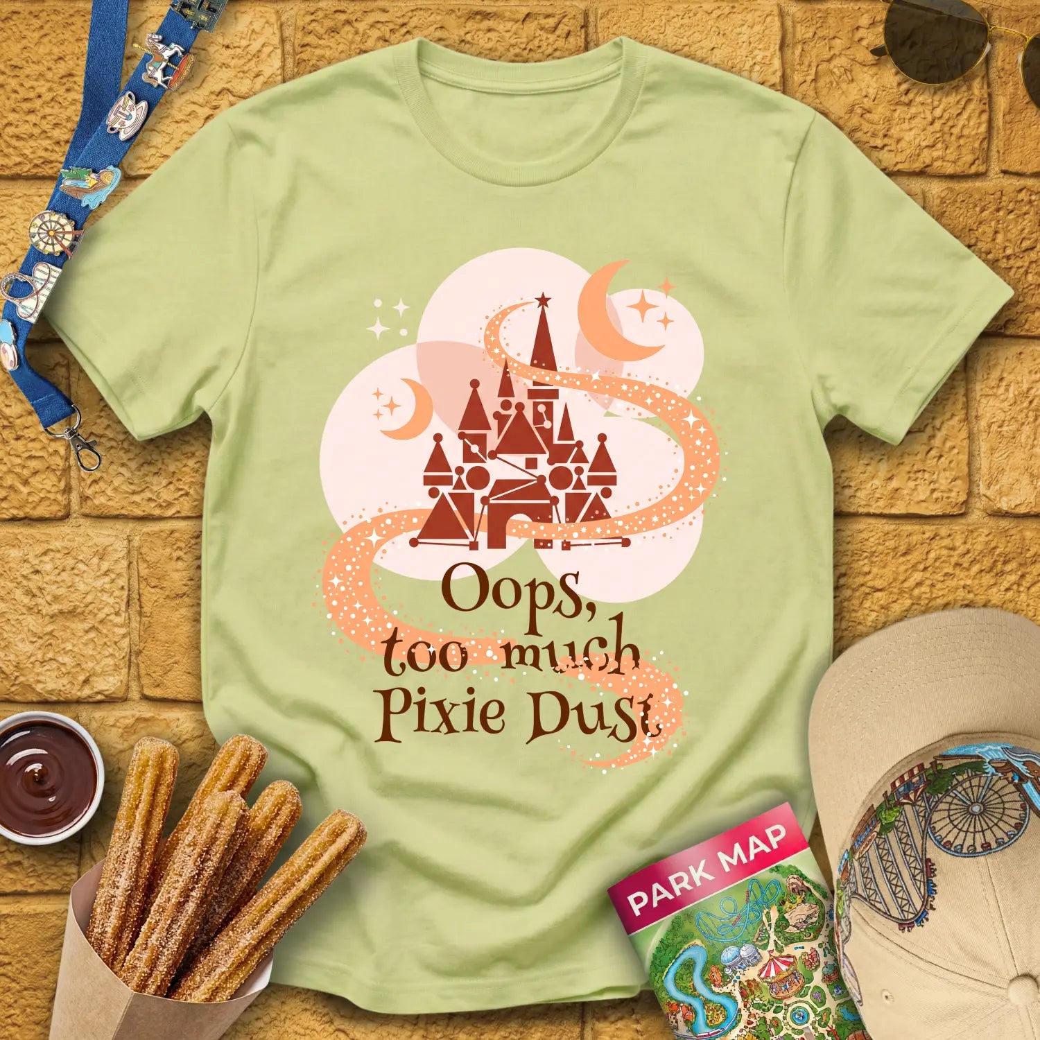 Too Much Pixie Dust [ArtsyGeo] T-Shirt for Theme Park Fans (Pistachio)