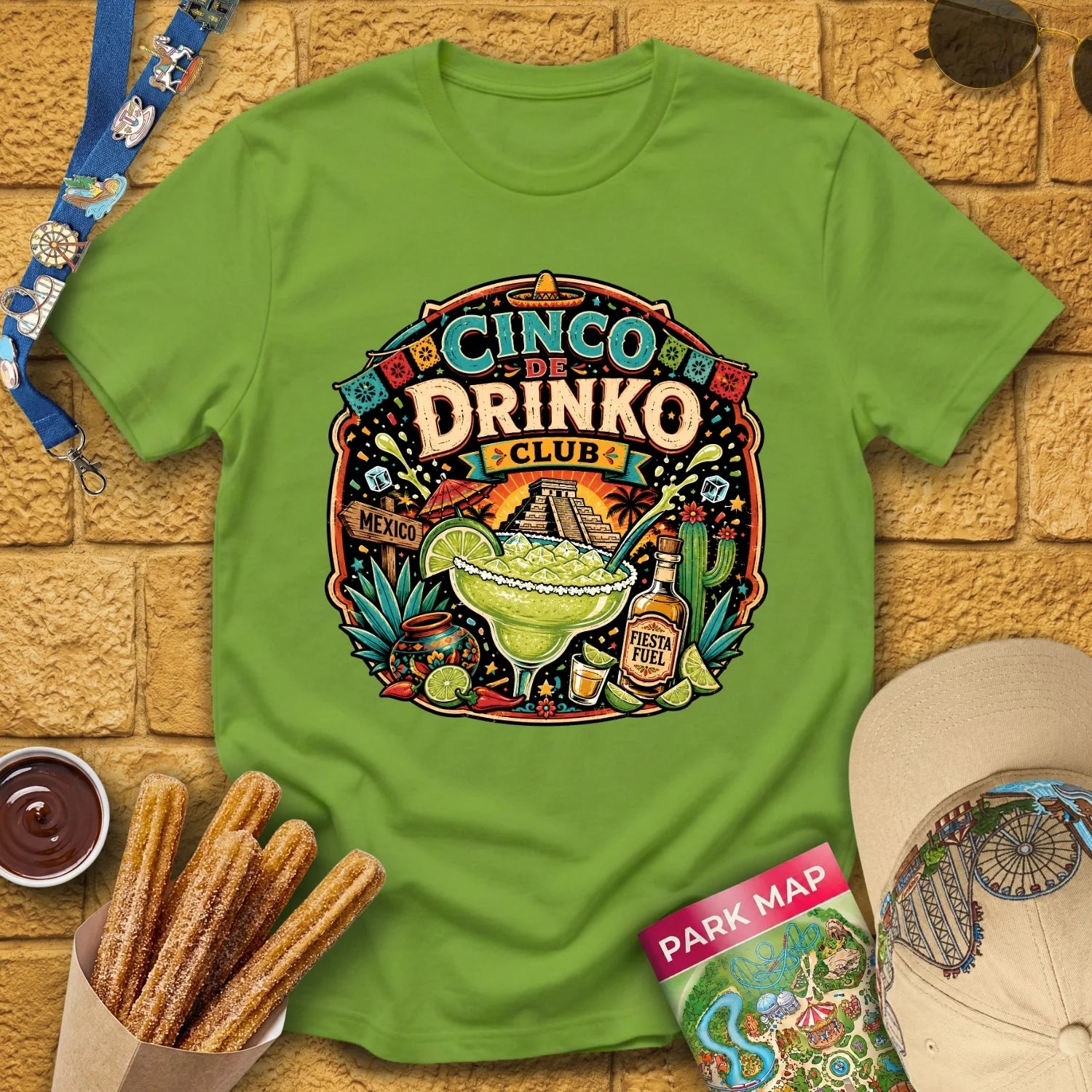 Cinco De Drinko [BoldBadge] T-Shirt for Theme Park Fans (Kiwi)