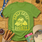 Early Entry Society [Tropic] T-Shirt for Theme Park Fans (Kiwi)