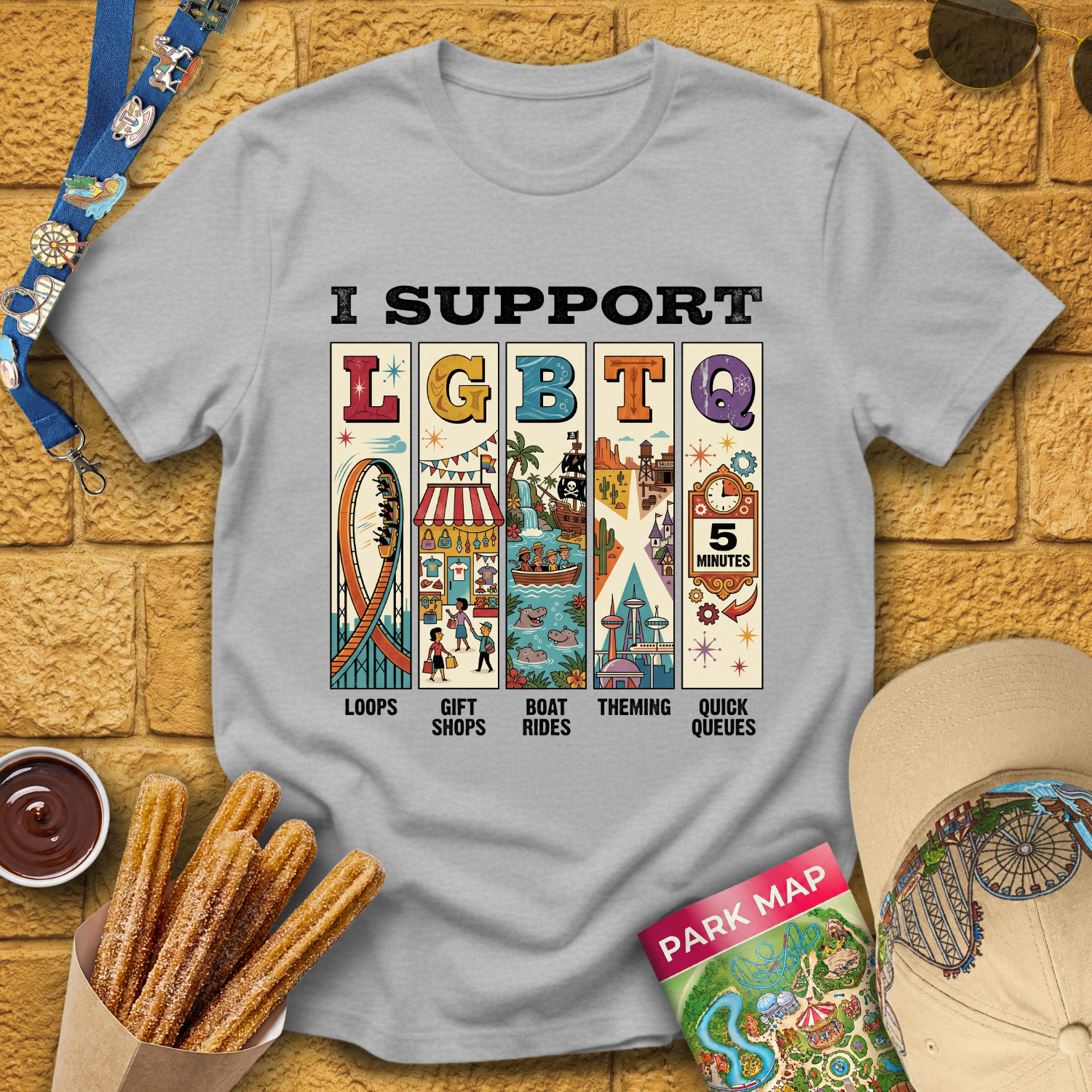 I Support LGBTQ [MidCen] T-Shirt