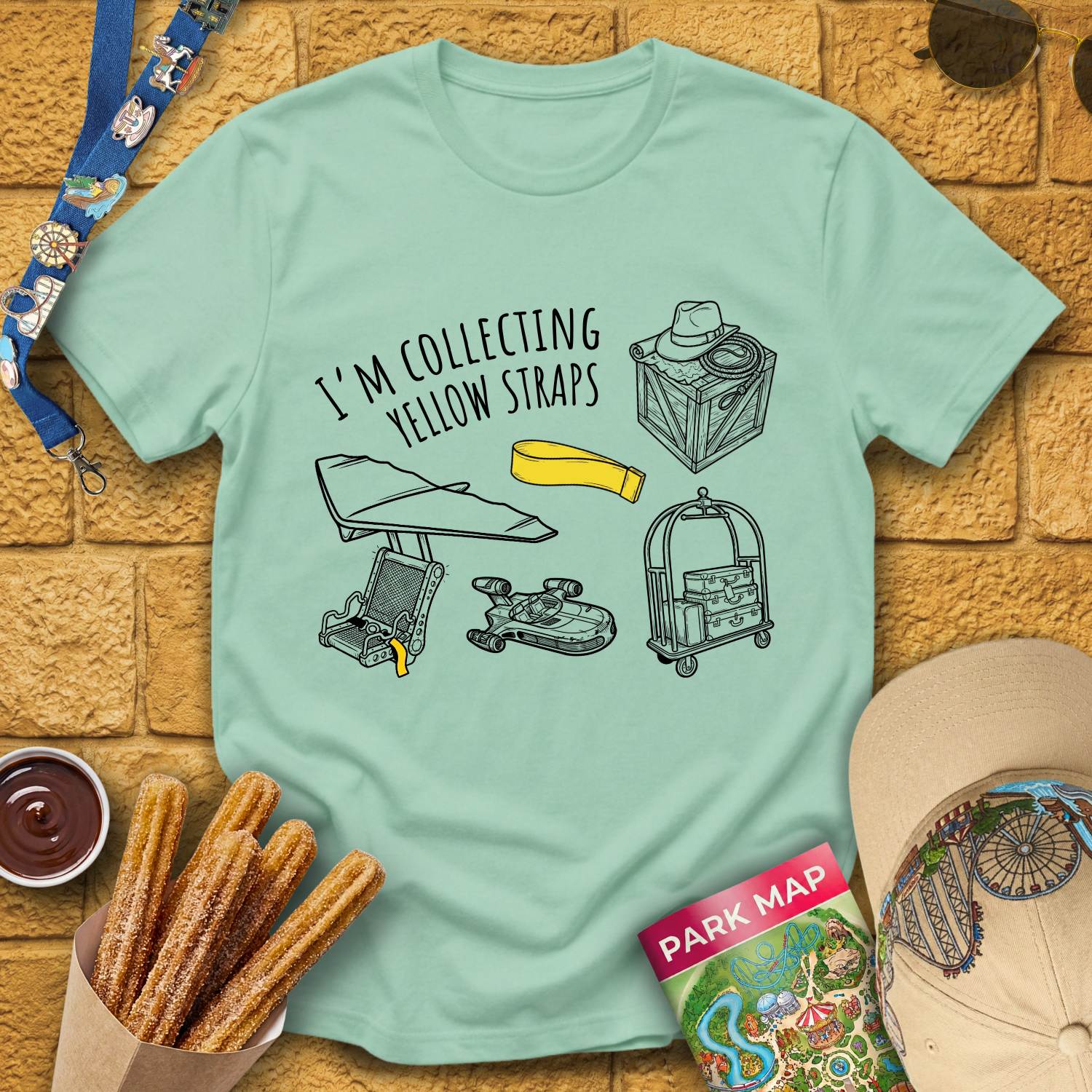Collecting Yellow Straps [LineArt] T-Shirt